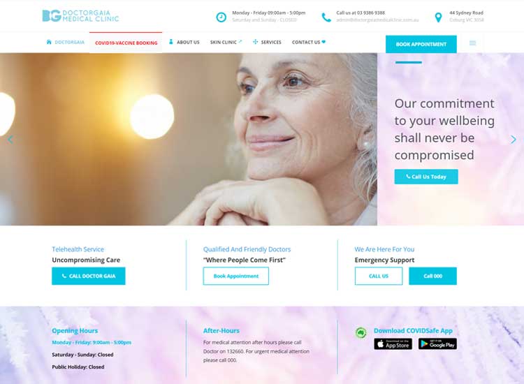 Website development for Doctorgaia medical clinic