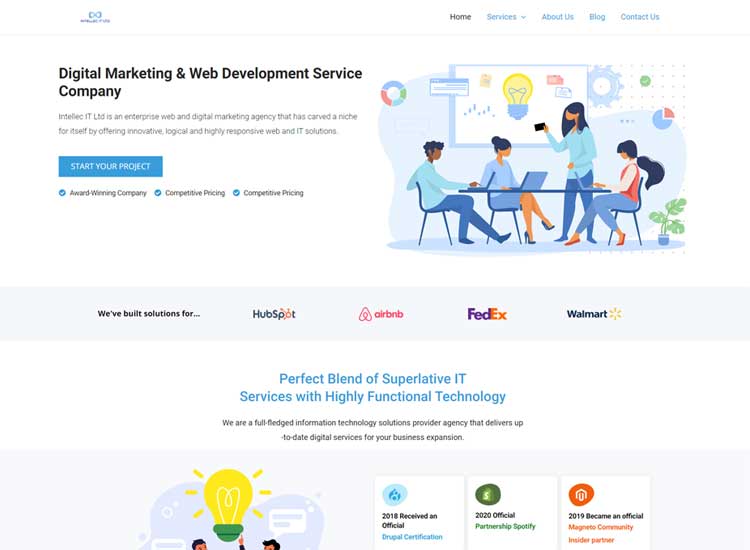 Custom website development for Intellec IT