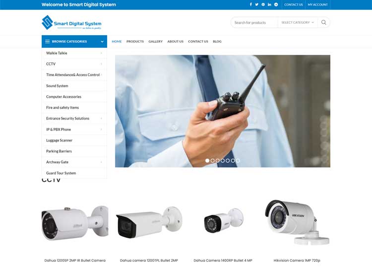 Ecommerce website developement for smart digital system